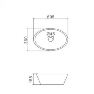 Накладная раковина Gappo GT303 60 см белый